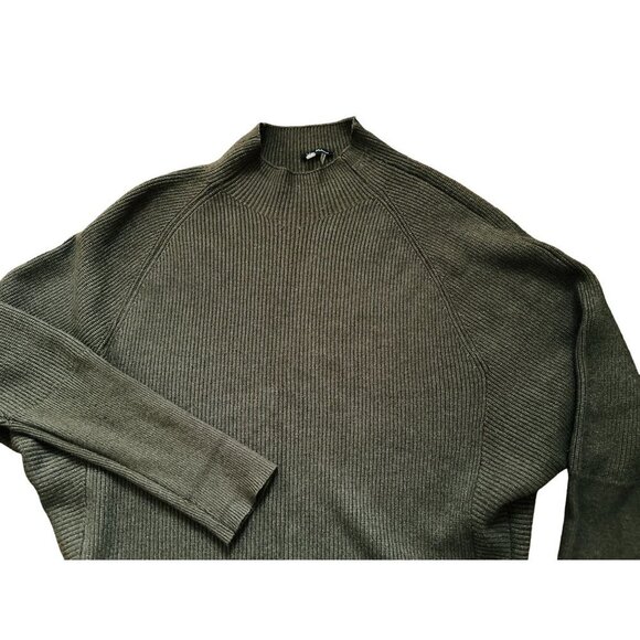 Vila Milano Knitted Sweater Crewneck Ribbed Olive Green Size Large - Picture 7 of 9